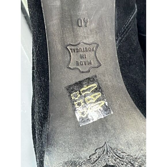 Free People Size 40 EU 10 US Black Suede Slouch Ankle Pointed Toe Skinny Heel - Picture 11 of 13